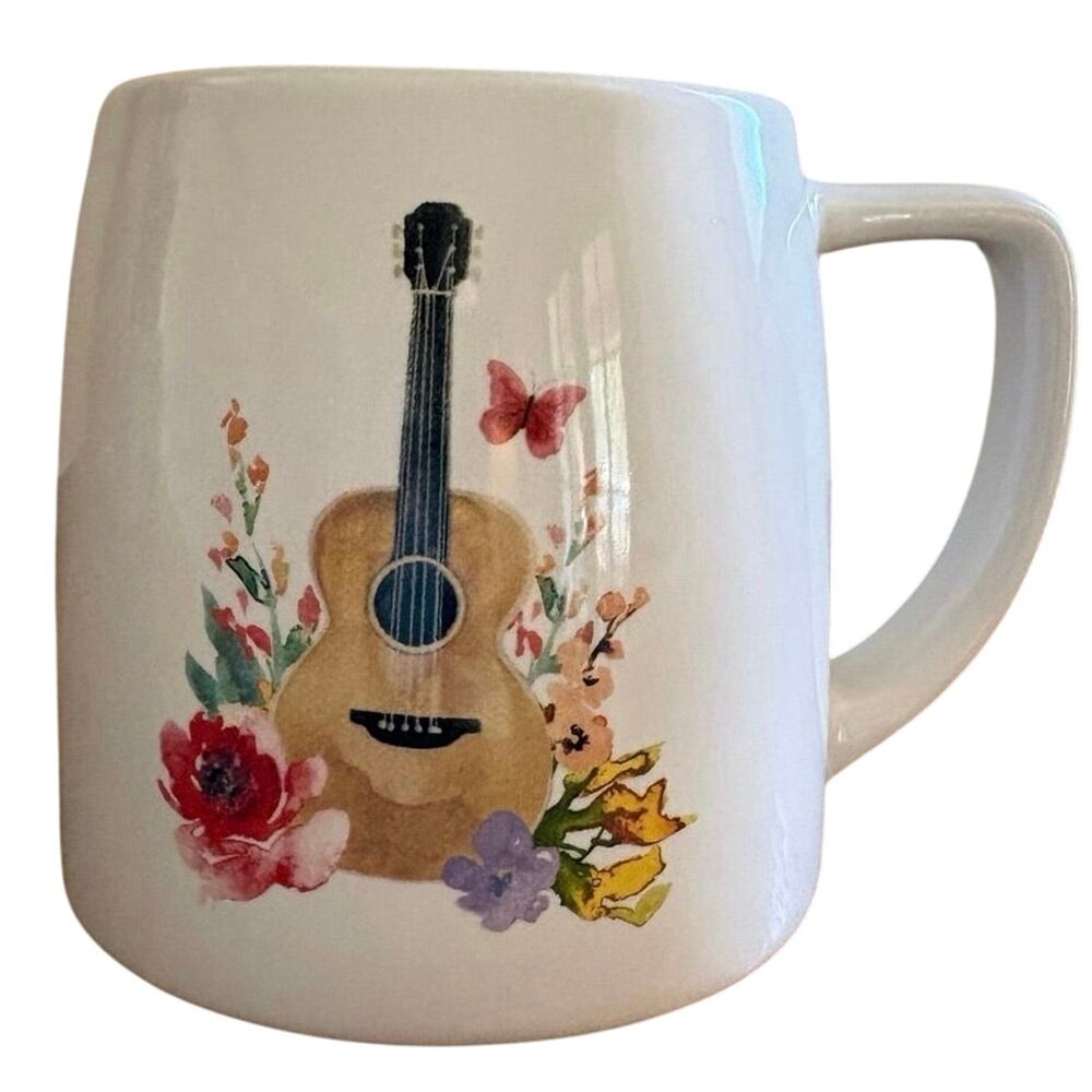 Dolly Parton 18oz Floral Guitar Mug Ceramic Coffee Cup Large Novelty Gift